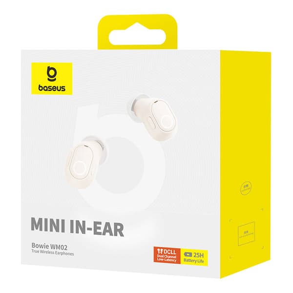 Trådlösa hörlurar Baseus Bowie WM02 TWS, Bluetooth 5.0 (vit) OS