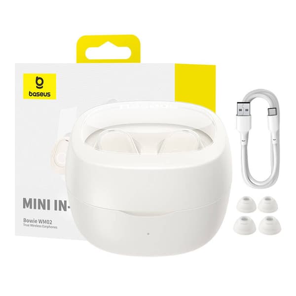 Trådlösa hörlurar Baseus Bowie WM02 TWS, Bluetooth 5.0 (vit) OS
