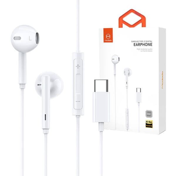 Mcdodo HP-7500 kablede hodetelefoner, USB-C (hvit)