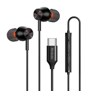 Mcdodo HP-3490 in-ear, trådbundna hörlurar, USB-C (svart)