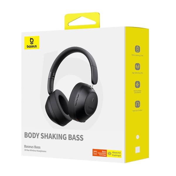 Baseus Bass 30 Max trådløse hodetelefoner (svarte)