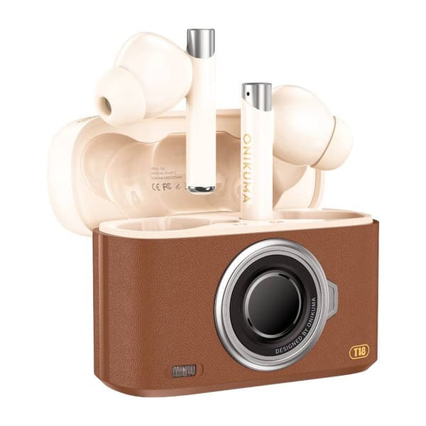 ONIKUMA T18 Bluetooth In-Ear hörlurar Brun