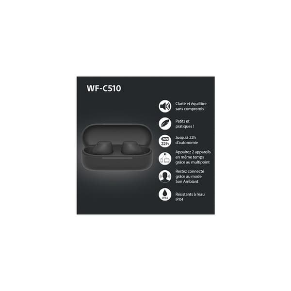 Sony WF C510 Bluetooth trådlösa hörlurar Svart