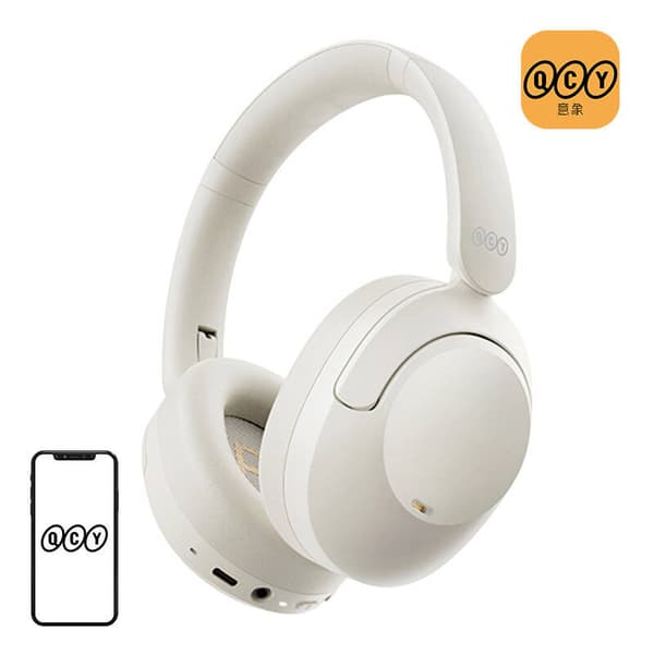 Trådløse hodetelefoner QCY ANC H4 (hvit)