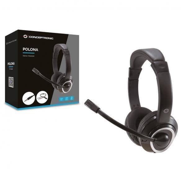 Conceptronic POLONA02B. Produkttyp: Headset, Bärstil: Pannband, Rekommenderad användning: Gaming. Teknik av