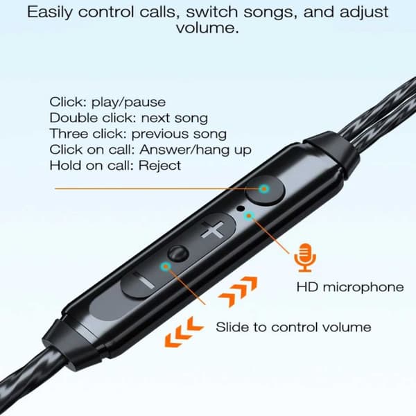 Langalliset kuulokkeet 3,5 mm AUX HiFi Bass Black