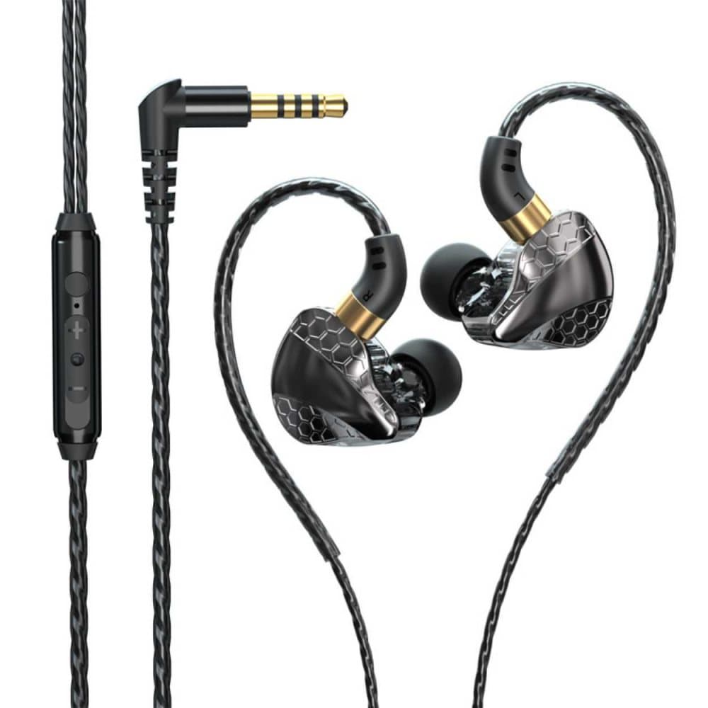 Kablede hodetelefoner 3,5 mm AUX HiFi Bass Svart