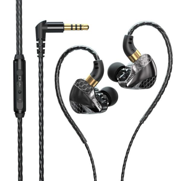 Kablede hodetelefoner 3,5 mm AUX HiFi Bass Svart