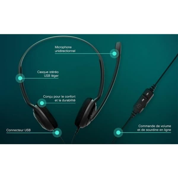 Mikro-headset - EPOS - PC 8 - Trådad - Stereo - Bekväm