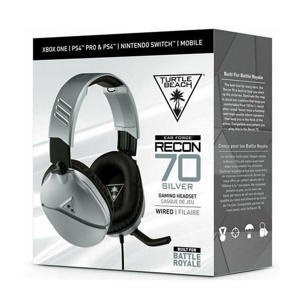 Turtle Beach Recon 70 Grey Gaming Headset - Kabelanslutet - PS4, Xbox One, Nintendo Switch