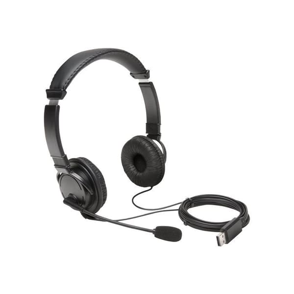Hi-Fi USB-hörlurar - KENSINGTON - In-ear - Flexibel mikrofon - Vadderad komfort - Svart
