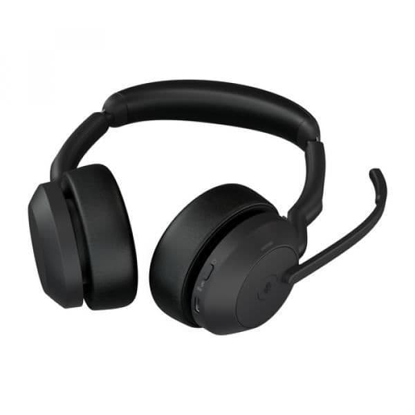Jabra Evolve2 55 MS Stereo - Headset - on-ear - Bluetooth - trådlöst - aktiv brusreducering - USB-A - svart -