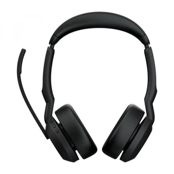 Jabra Evolve2 55 MS Stereo - Headset - on-ear - Bluetooth - trådlöst - aktiv brusreducering - USB-A - svart -
