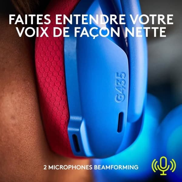 Logitech Gaming LG435 LIGHTSPEED Trådlöst PC-headset, Bluetooth, med Mic - Blå