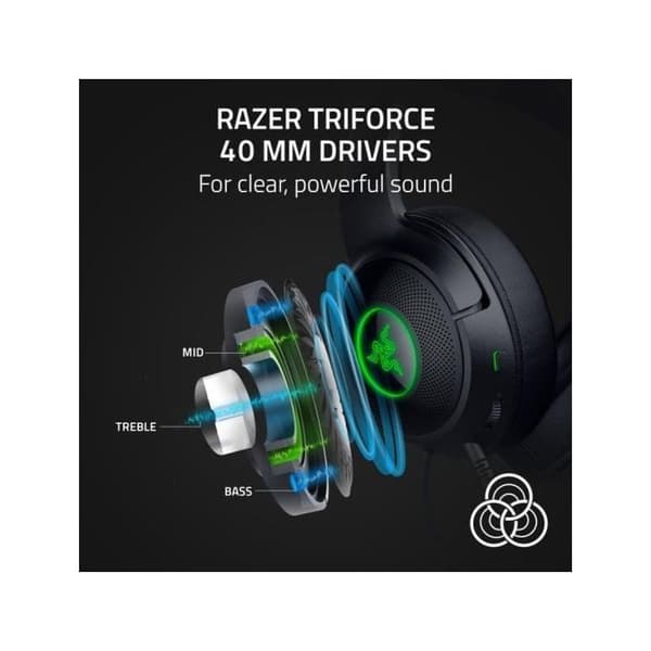 Spelheadset - Razer - Kraken Kitty V2 - Svart - USB-A - Över örat