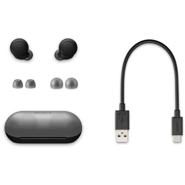 Sony WF -C500 - Trådlösa Bluetooth -hörlurar - 20 timmars autonomi - Röstassistenter - Integrerad mikrofon för handsfree -samtal - IPX4 - Svart