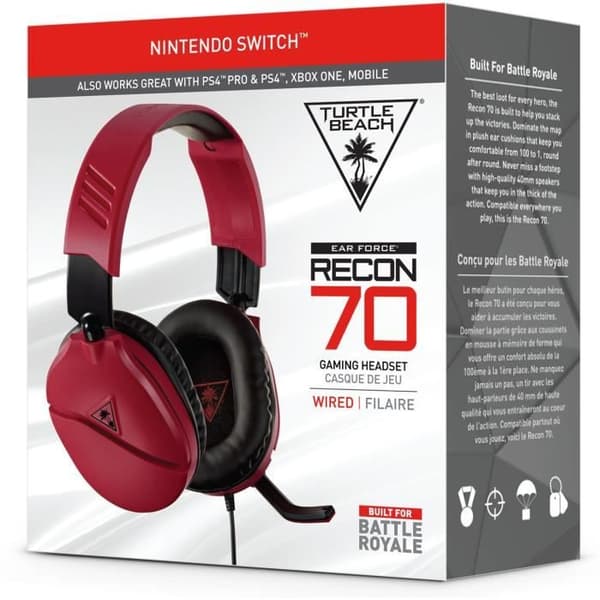 TURTLE BEACH Recon 70N MID Gaming Headset till Nintendo Switch - Röd