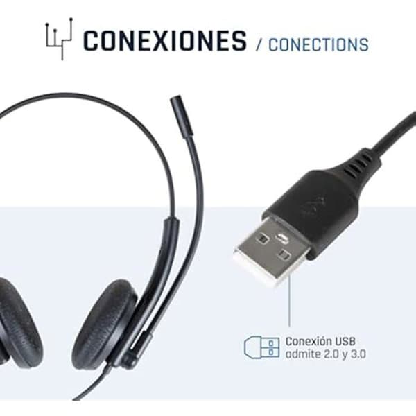 USB-headset - IGGUAL - 270° roterande mikrofon - Brusreducering - Integrerad fjärrkontroll - Bekväm