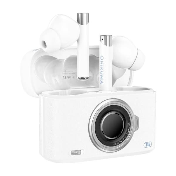 ONIKUMA T18 Bluetooth In-Ear hörlurar Vit