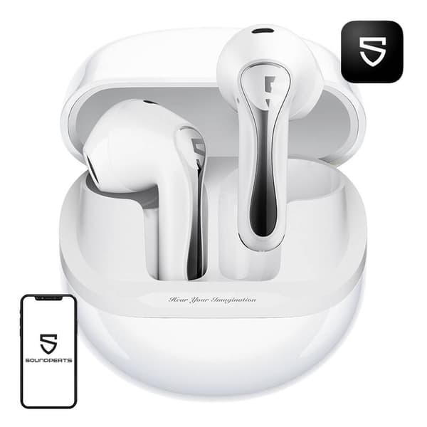 TWS Soundpeats Air 5 hodetelefoner (hvite)