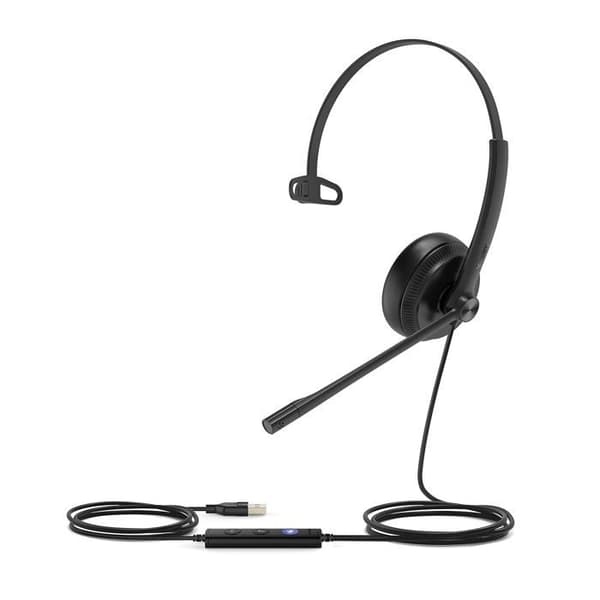 Yealink hörlurar - UH34 Mono UC - UH34 Headset med trådbundet pannband Office/Call Center Svart