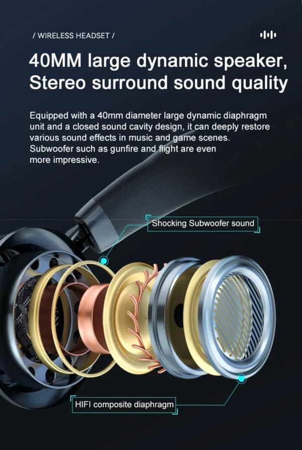 SERO VJ 364 Bluetooth Headphones med Noise-cancelling, Beige