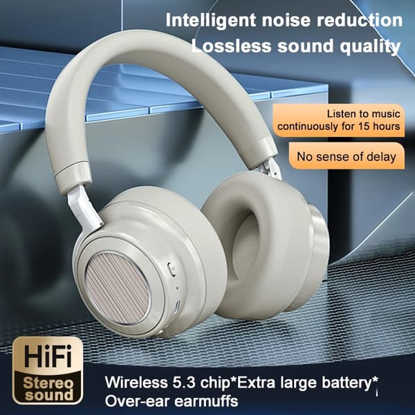 SERO VJ 364 Bluetooth Headphones med Noise-cancelling, Beige