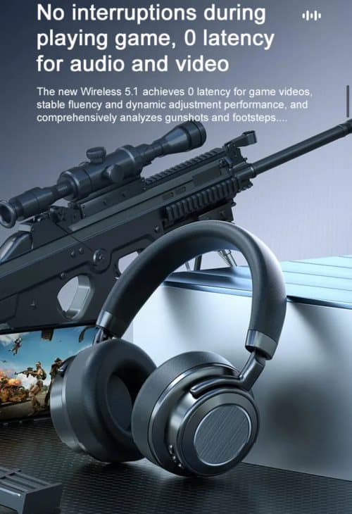SERO VJ 364 Bluetooth Headphones med Noise-cancelling, Sort