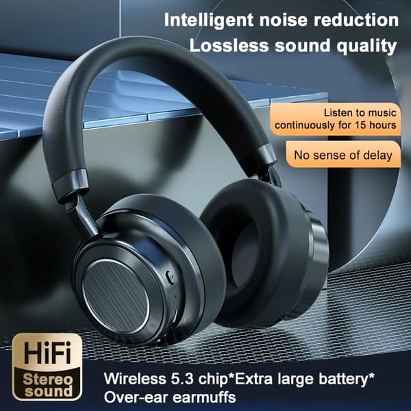 SERO VJ 364 Bluetooth Headphones med Noise-cancelling, Sort