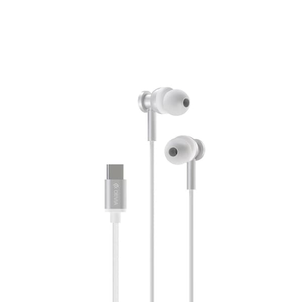 Devia In-Ear Headset med USB-C - Silver