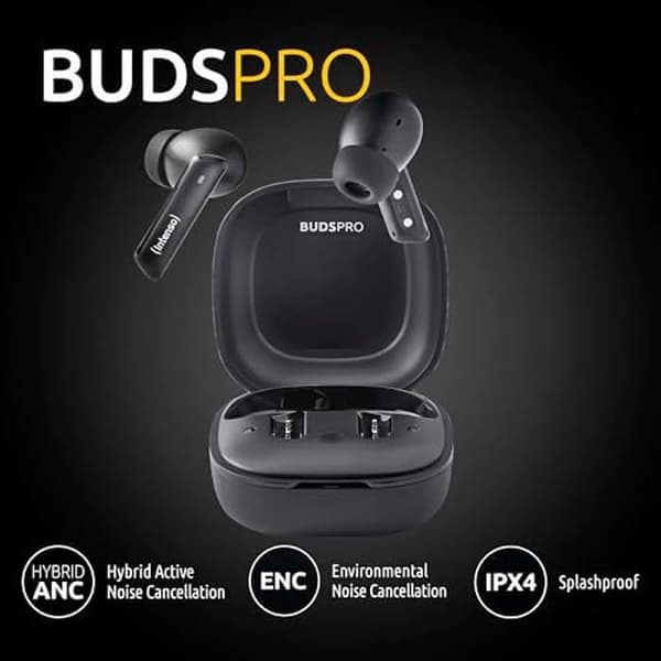 Trådlösa hörlurar - INTENSO - Buds Pro T510HAE - ANC och ENC - Bluetooth 5.3 - 35 timmars batteritid