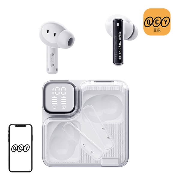 TWS QCY MeloBuds Neo T31 hörlurar (vita)