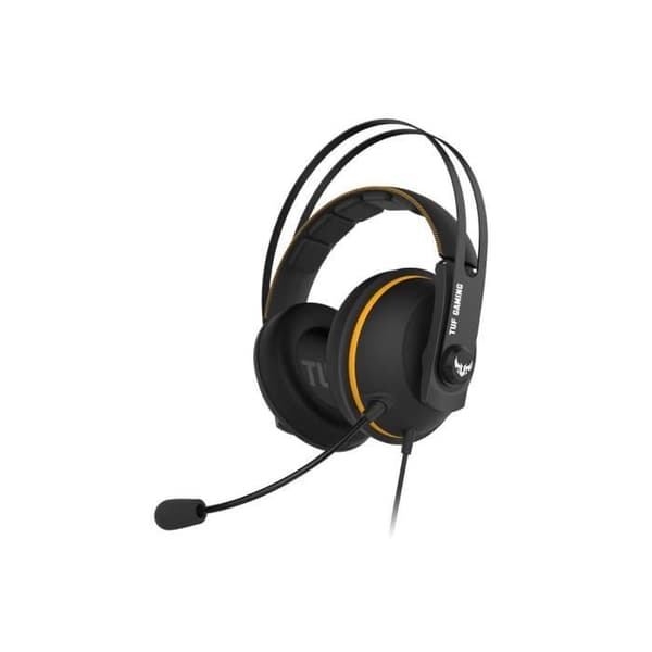 ASUS TUF Gaming H7 Core gult gamingheadset - 53 mm Essence-drivrutiner - Löstagbar mikrofon