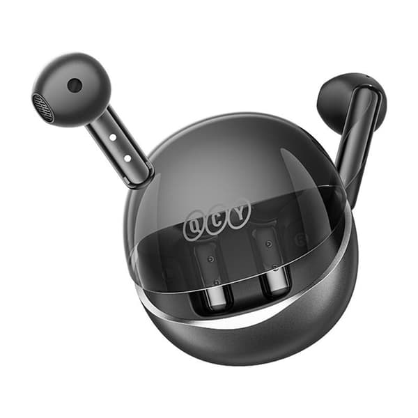 TWS QCY AilyBuds Clear T32-hodetelefoner (svarte)