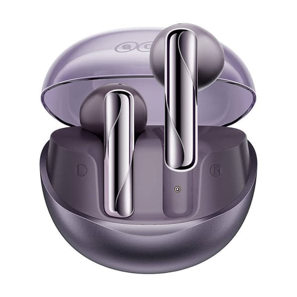 TWS QCY AilyBuds Clear T32-hodetelefoner (lilla)