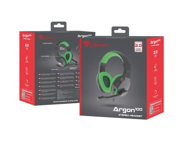 GENESIS ARGON 100 Headset Wired Head-band Gaming Svart, Grön