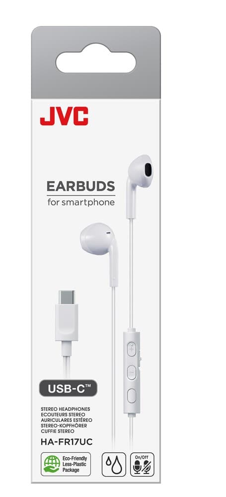 JVC HA-FR17UC USB Type-C langalliset korvakuulokkeet Valkoinen