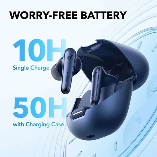 Trådlösa hörlurar SoundCore Liberty 4 NC (A3947G31) Bluetooth 5.3, ANC 2.0, högupplöst ljud, LDAC, IPX4 - Anker - Blå