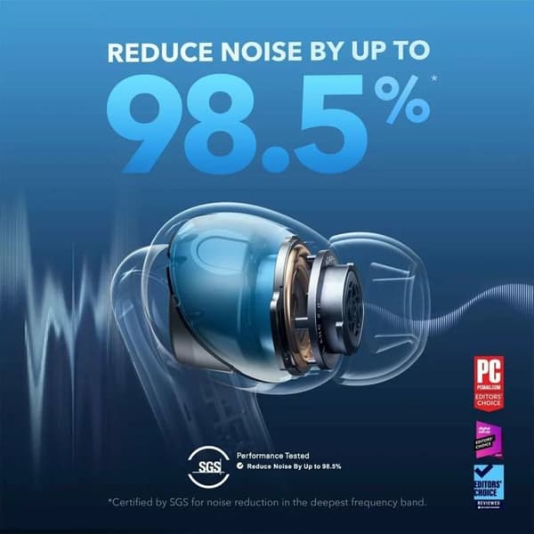 Trådlösa hörlurar SoundCore Liberty 4 NC (A3947G31) Bluetooth 5.3, ANC 2.0, högupplöst ljud, LDAC, IPX4 - Anker - Blå