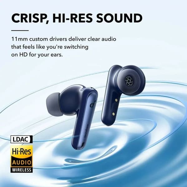 Trådlösa hörlurar SoundCore Liberty 4 NC (A3947G31) Bluetooth 5.3, ANC 2.0, högupplöst ljud, LDAC, IPX4 - Anker - Blå