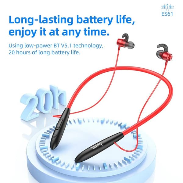 Bluetooth-hörlurar - Hoco - ES61 - Svettåliga - In-ear - Svart