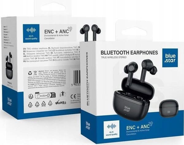 Hörlurar - Blue star TWS AC20E trådlösa stereoheadset med ANC- och ENC-funktion svart