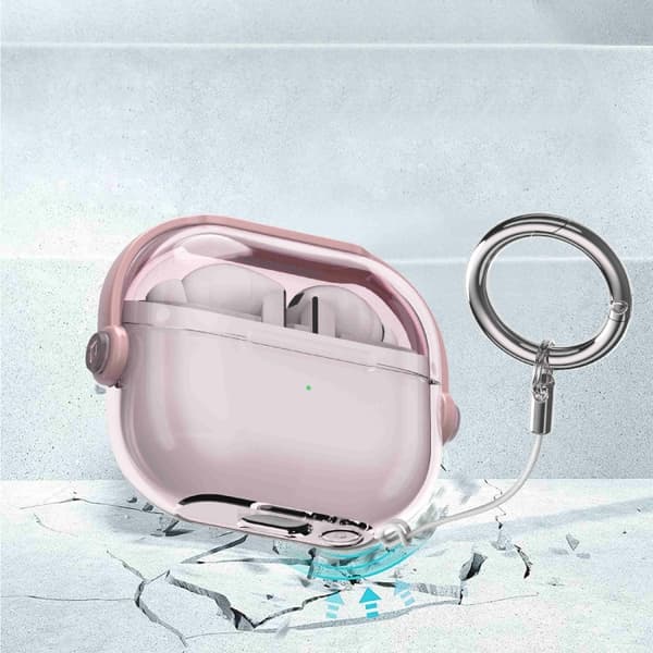 Beskyttelsesveske for Samsung Galaxy Buds3 / Buds3 Pro - Klar/rosa