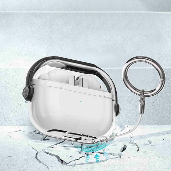 Suojakotelo Samsung Galaxy Buds3 / Buds3 Pro - Kirkas/Svart varten