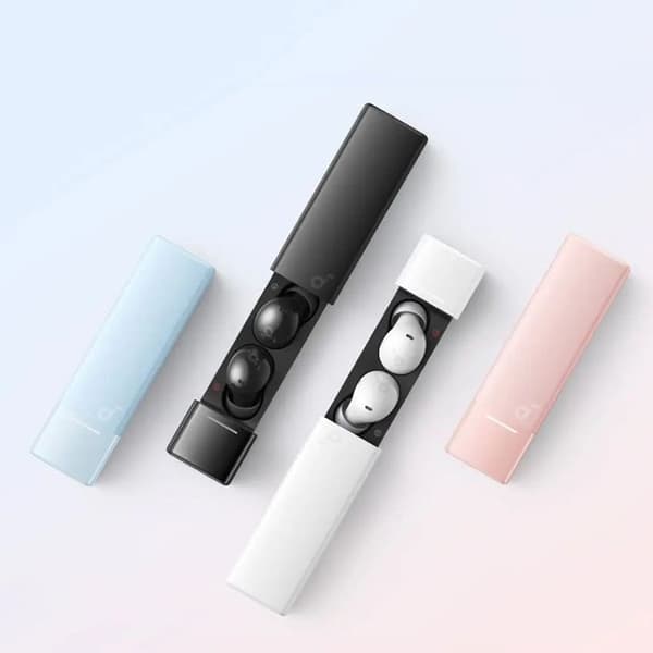 Soundcore A30i från Anker, brusreducerande hörlurar, snygg läppstiftsformad design, liten, lätt och bekväm, i-cancelling