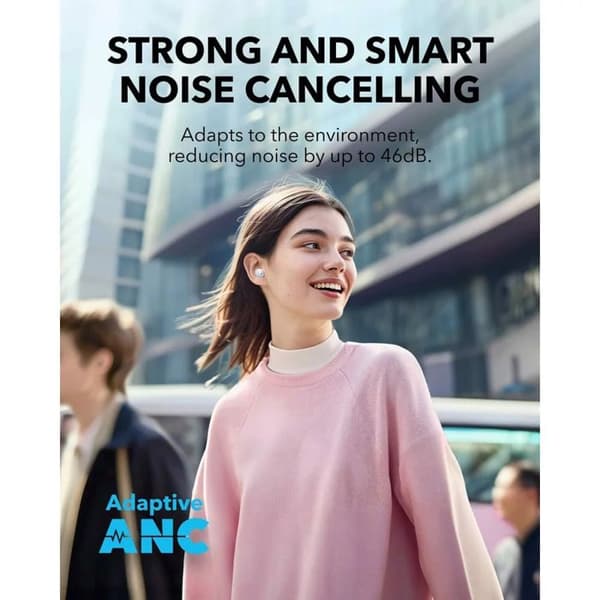 Soundcore A30i från Anker, brusreducerande hörlurar, snygg läppstiftsformad design, liten, lätt och bekväm, i-cancelling