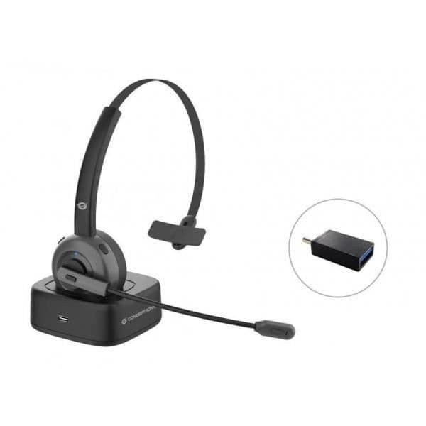 POLONA03BD TRÅDLÖST BLUETOOTH-HEADSET MED LADDNINGSBAS, CVC-BULSRÄMPNING SKU 120839007101 Brusreducerande mikrofon ger en