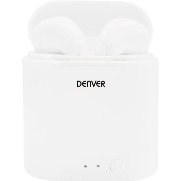 DENVER TWE-36MK2 Bluetooth in-ear hörlurar vita - Hörlurar med mikrofon - 3 timmars batteritid