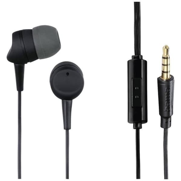 In-ear hörlurar - HAMA - Kooky - Trådad - Bullerdämpning - Mörkgrå svart