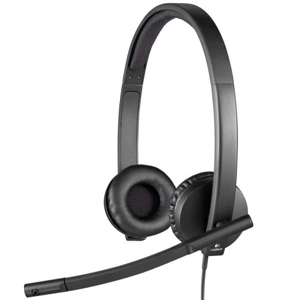 Binaural hörlurar - Logitech - H570e - Svart - USB - Andningsljuddämpning